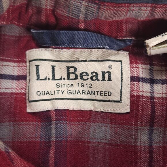 Vintage LL Bean Flannel Plaid Lined Barn Chore Shirt Jacket Shacket Mens L Blue - Picture 5 of 16